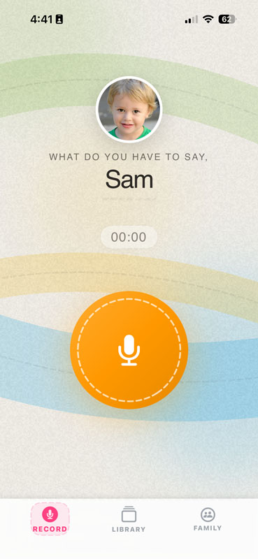 My First 100 Words app — recording screen